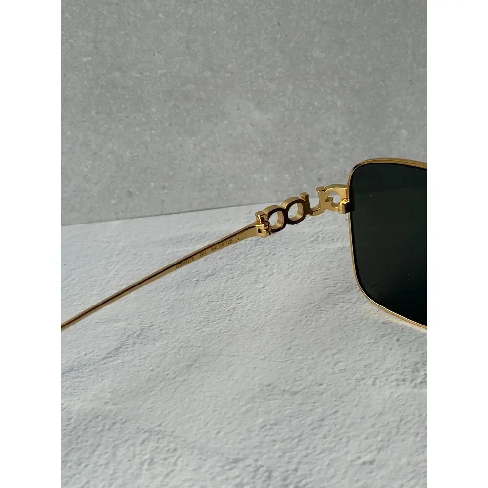 NEW Gucci GG1937S Gold Square Grey Lens Sunglasses $710